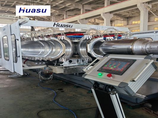 PVC Corrugated Pipe Machine with 32-1600mm Pipe Diameter Double-layer Spiral Co-extrusion and Siemens PLC System