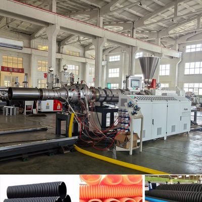 DWC Pipe Extrusion Line with 32-1600mm Pipe Diameter 0.5-5m/min Production Speed and 60-2000kg/h Capacity for PVC/PE/MPP/PA/HDPE Plastic Raw Material