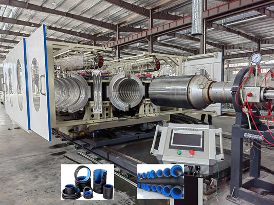 High Speed Double Wall Corrugated Pipe Extrusion Line with 12m Cooling Tank and ID30-ID1500mm Range