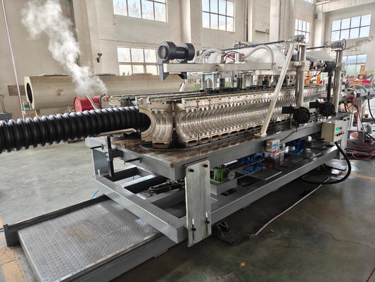 Integral Type Extruder Double Wall Corrugated Pipe Extrusion Line with 75mm-315mm Screw Diameter and HV>740 Barrel Screw