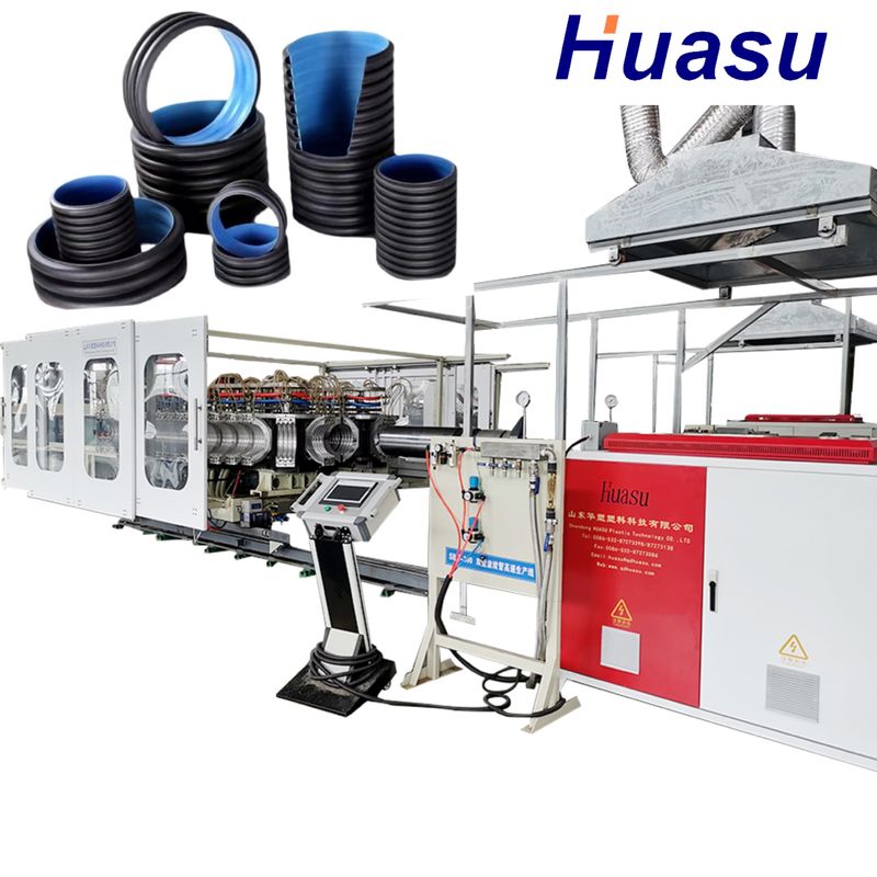 Linea di estrusione di tubi ondulati a doppia parete a vite singole con termostato e sensore