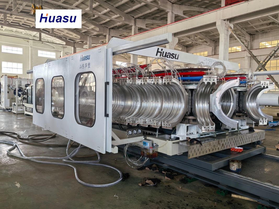 Linea di produzione automatica di tubi corrugati in PVC con diametro del tubo da 32-1600mm, capacità 60-2000kg/h e sistema PLC Siemens