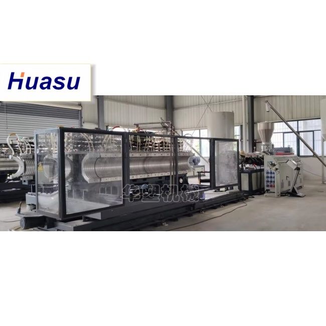 Linea di estrusione di tubi DWC per il raffreddamento ad acqua per il materiale MPP PE PVC con diametro di taglio 32-1600 mm