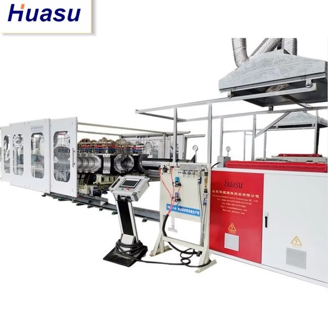 Linea di produzione di tubi ondulati a doppia parete con una gamma di diametro da 32 a 1600 mm, tecnologia Siemens PLC e campanella online