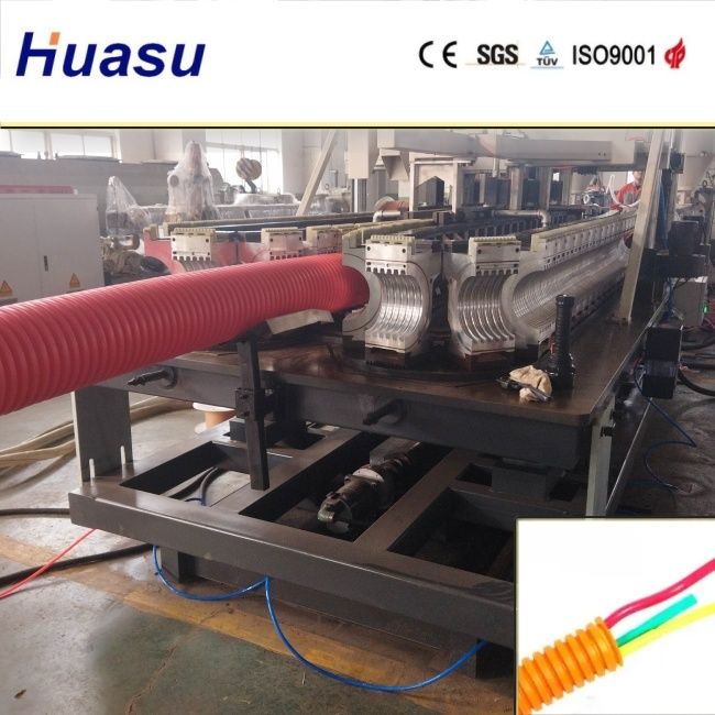 Linea di produzione tubi corrugati a doppia parete con grado automatico, tecnologia Siemens PLC e campana online