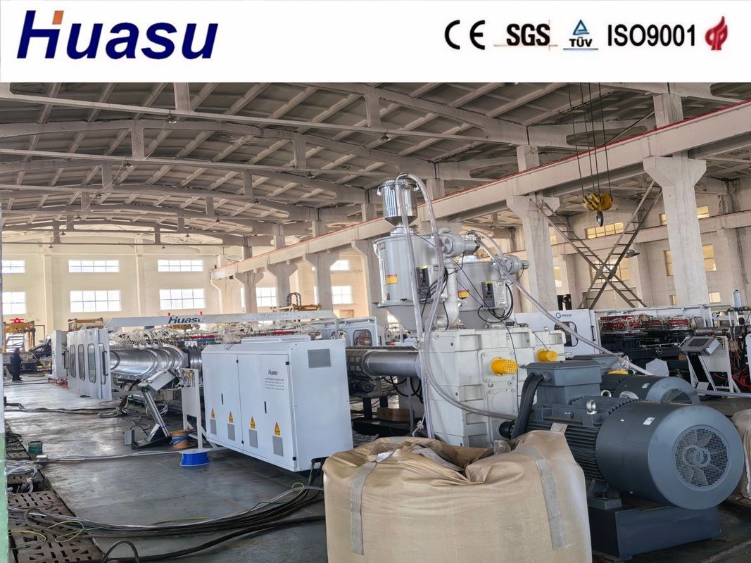 Linea di estrusione per tubi corrugati a doppia parete con certificazione CE e PLC Siemens