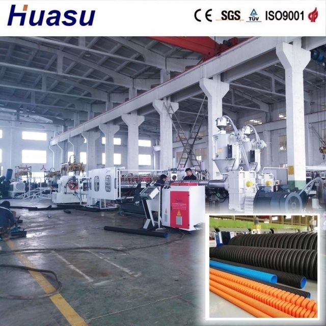Macchina per tubi ondulati in HDPE-PVC 32-1600 mm Diametro 60-2000 kg/h Output