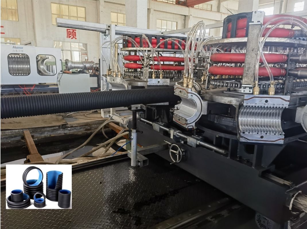 Linea di estrusione per tubi corrugati a doppia parete con inverter Siemens, diametro minimo 63mm