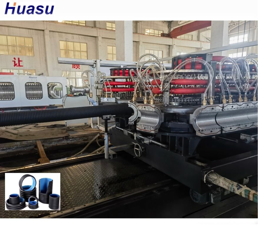 Linea di estrusione per tubi corrugati a doppia parete con diametro minimo di 63 mm e alimentazione automatica