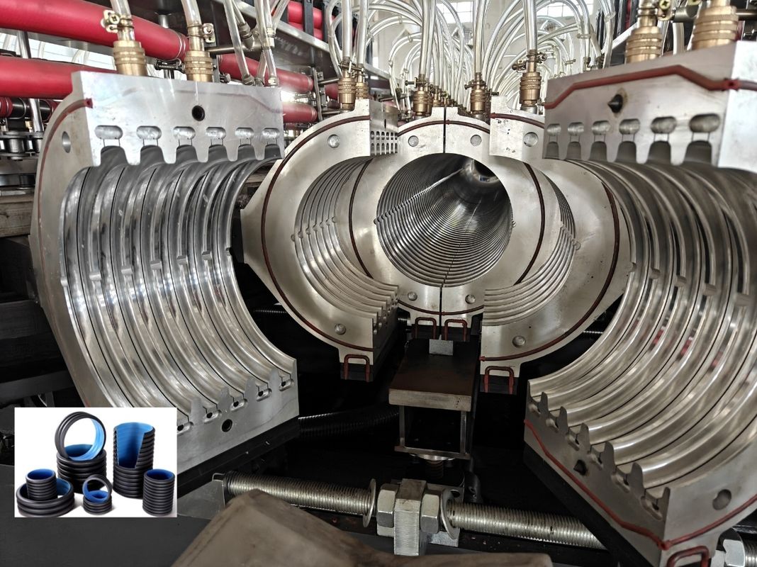 Linea di estrusione per tubi corrugati a doppia parete con diametro minimo di 63 mm e alimentazione automatica