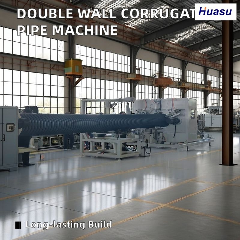 Linea di produzione tubi corrugati a doppia parete in PVC, capacità 500-2000 kg/h
