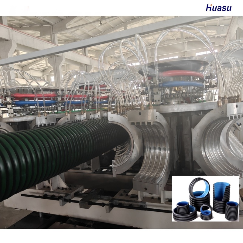 Linea di estrusione di tubi ondulati in plastica ad alta efficienza con sistema di controllo PLC