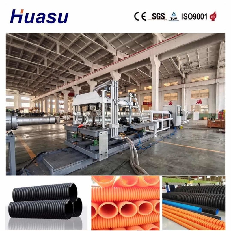 Linea di estrusione automatica di tubi ondulati a parete singola con controllo PLC per PVC/PE/MPP/PA/HDPE 60-2000kg/h Capacità di 32 mm-1600 mm di diametro del tubo