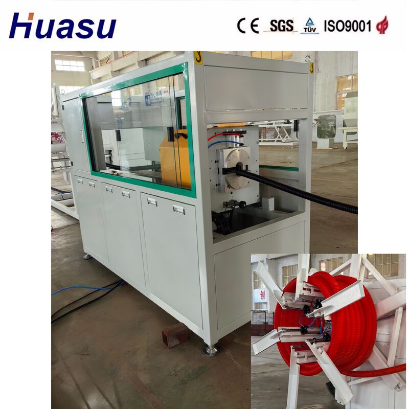 Impianto per tubi corrugati in HDPE con interfaccia touch screen di controllo PLC per diametri interni tubi da 32mm a 1600mm e opzioni di raffreddamento ad aria e acqua