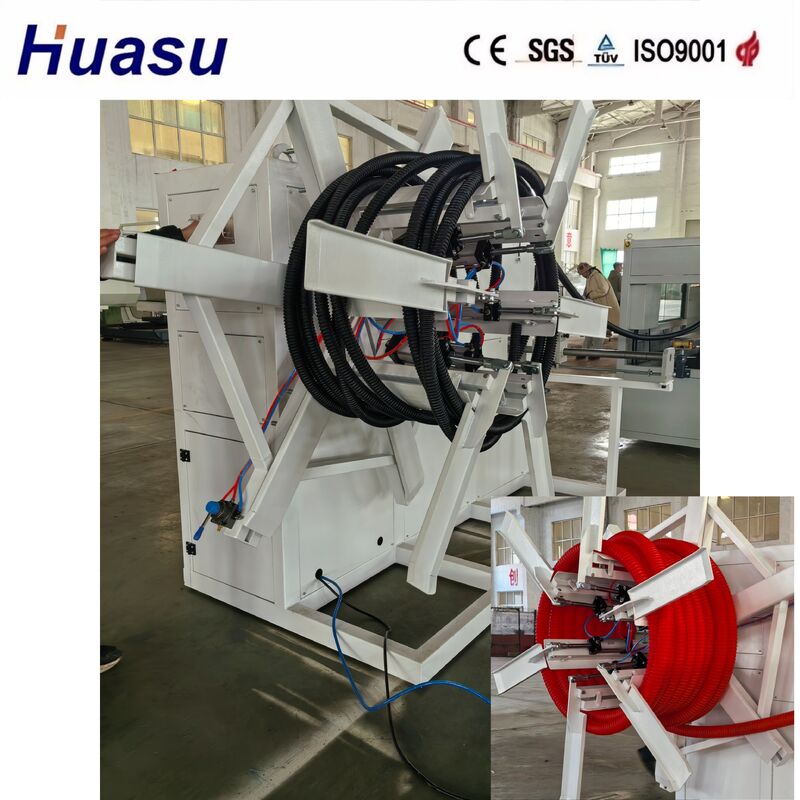 Linea di estrusione del tubo di protezione del cavo di raffreddamento dell'aria e dell'acqua con estrusore a vite singola e telecomando PLC