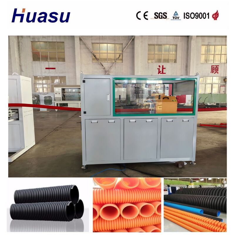 Linea di estrusione del tubo di protezione del cavo di raffreddamento dell'aria e dell'acqua con estrusore a vite singola e telecomando PLC