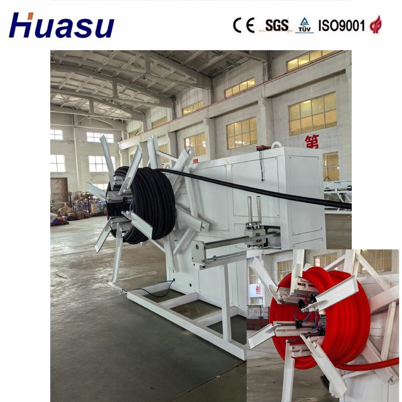 Linea di estrusione per tubi di protezione cavi con estrusore a vite singola, controllo PLC e raffreddamento ad aria e acqua per tubi in PE, PVC, MPP, PA, HDPE