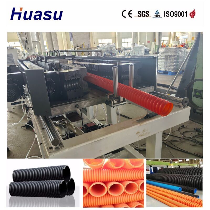 Macchina per tubi corrugati a parete singola con sistema di controllo PLC per diametri di tubi da 32mm a 1600mm e capacità di produzione di 200-2000kg/h