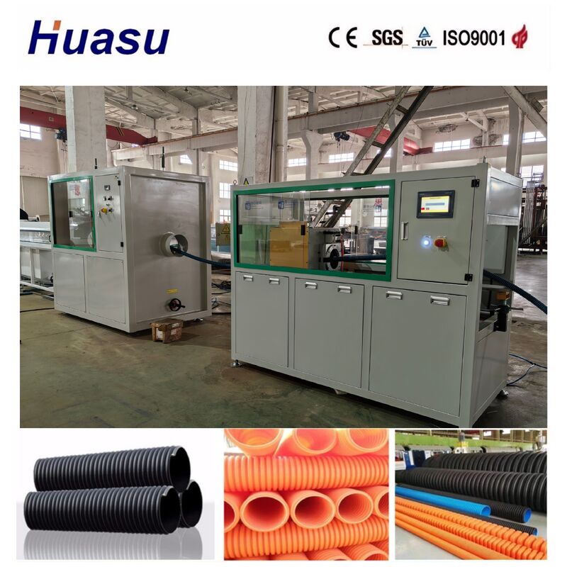 Linea di estrusione per tubi corrugati a parete singola con produzione 60-2000 kg/h, controllo PLC Siemens e tecnologia di campionatura online