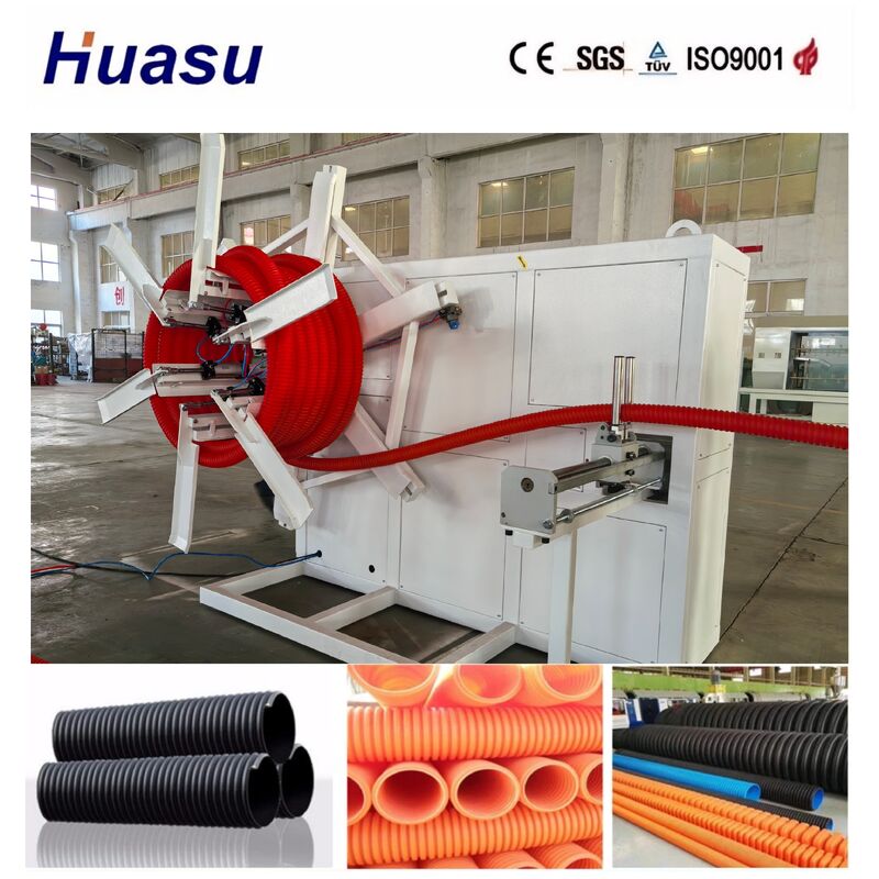 Linea di estrusione di tubi ondulati a parete singola con schermo tattile a controllo PLC per tubi da 32 a 1600 mm utilizzando granuli PE PP PVC HDPE