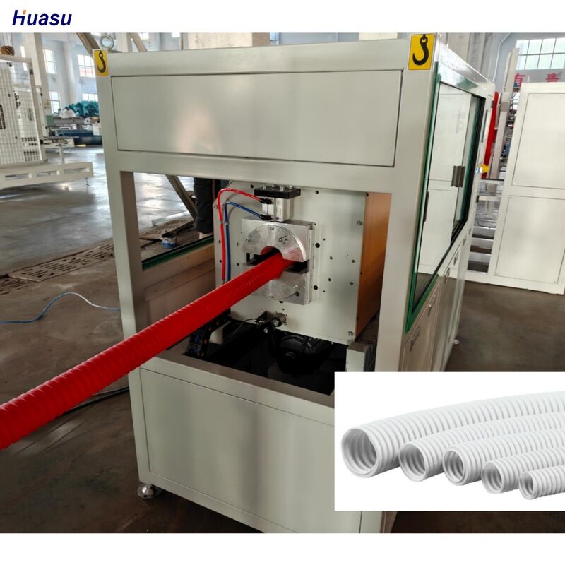 Linea di estrusione per tubi corrugati monostrato Siemens Schneider con controllo PLC e telecomando, attrezzatura durevole