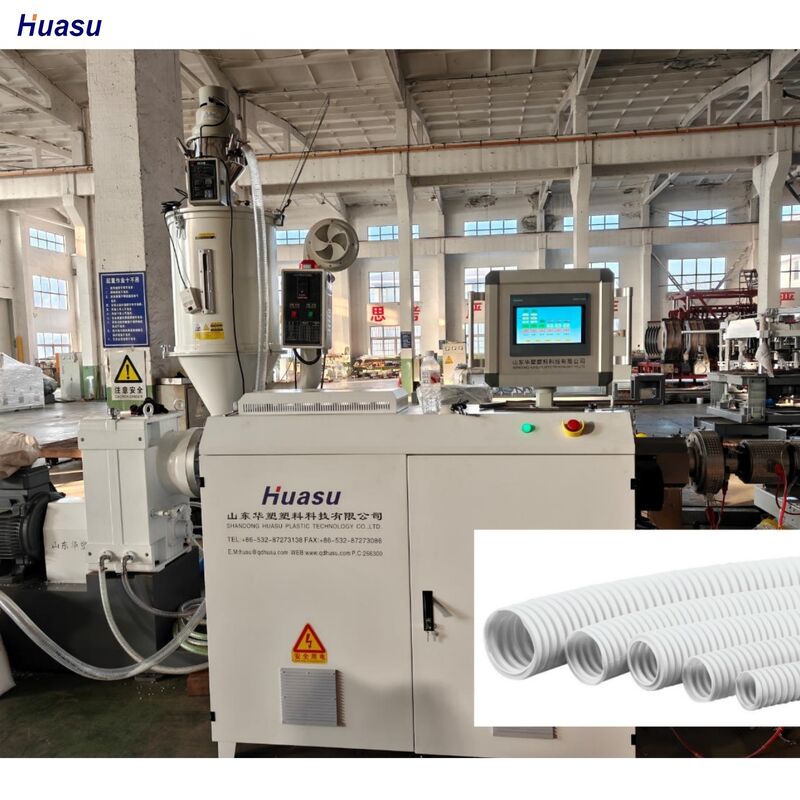 PLC con controllo remoto con una sola parete di linea di estrusione di tubi ondulati, macchina di estrusione dotata di relè Omron per la produzione