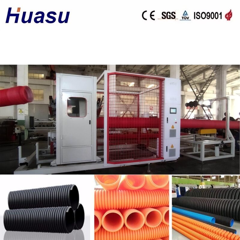 Linea di estrusione per tubi corrugati a doppia parete in lega di alluminio con controllo PLC per diametri di tubo da 32 mm a 1600 mm
