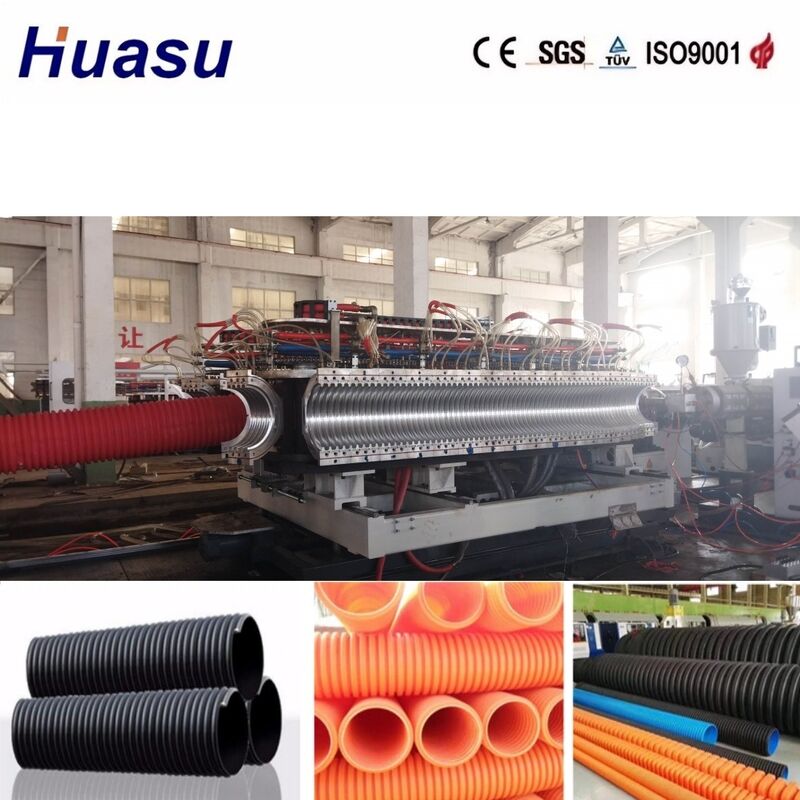 Linea di estrusione per tubi corrugati a doppia parete in lega di alluminio con controllo PLC per diametri di tubo da 32 mm a 1600 mm