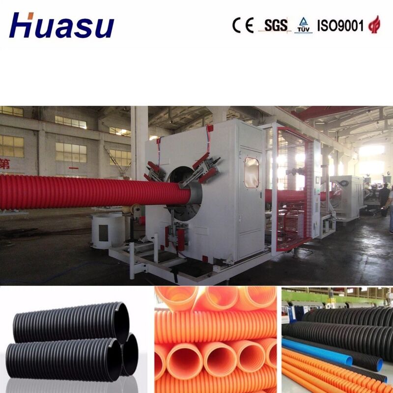 Double Wall Corrugated Pipe Extrusion Line with 32mm-1600mm Inner Diameter, Siemens PLC Control, and Aluminium Alloy Mould