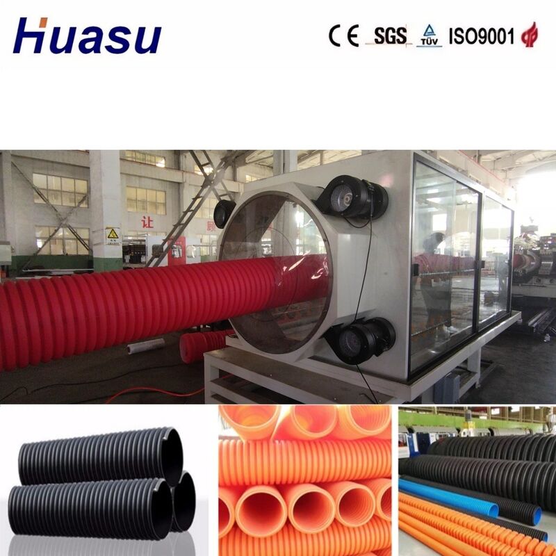 Linea di estrusione di tubi ondulati a doppia parete con diametro di tubo da 32 mm a 1600 mm, controllo Siemens PLC e alta produttività da 100 a 3000 kg/h per ingegneria municipale