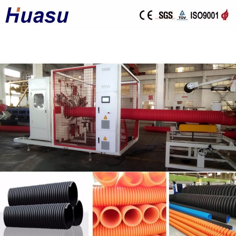 Linea di estrusione di tubi ondulati a doppia parete con diametro di tubo da 32 mm a 1600 mm, controllo Siemens PLC e alta produttività da 100 a 3000 kg/h per ingegneria municipale