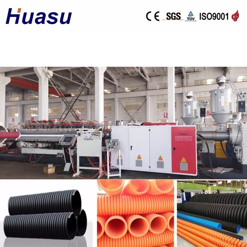Siemens PLC Controlled Double Wall Corrugated Pipe Extrusion Line con testa di stampaggio in acciaio legato di alta qualità e capacità di uscita da 100 a 3000 kg/h