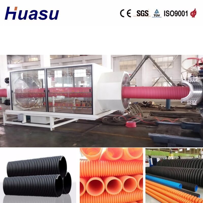 Linea di estrusione per tubi corrugati a doppia parete con diametro interno da 32 mm a 1600 mm, controllo PLC Siemens e alta produttività
