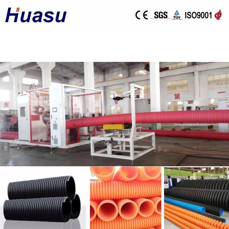 Linea di estrusione di tubi corrugati a doppia parete ad alta produttività con diametro di tubo 32-1600 mm e controllo PLC Siemens