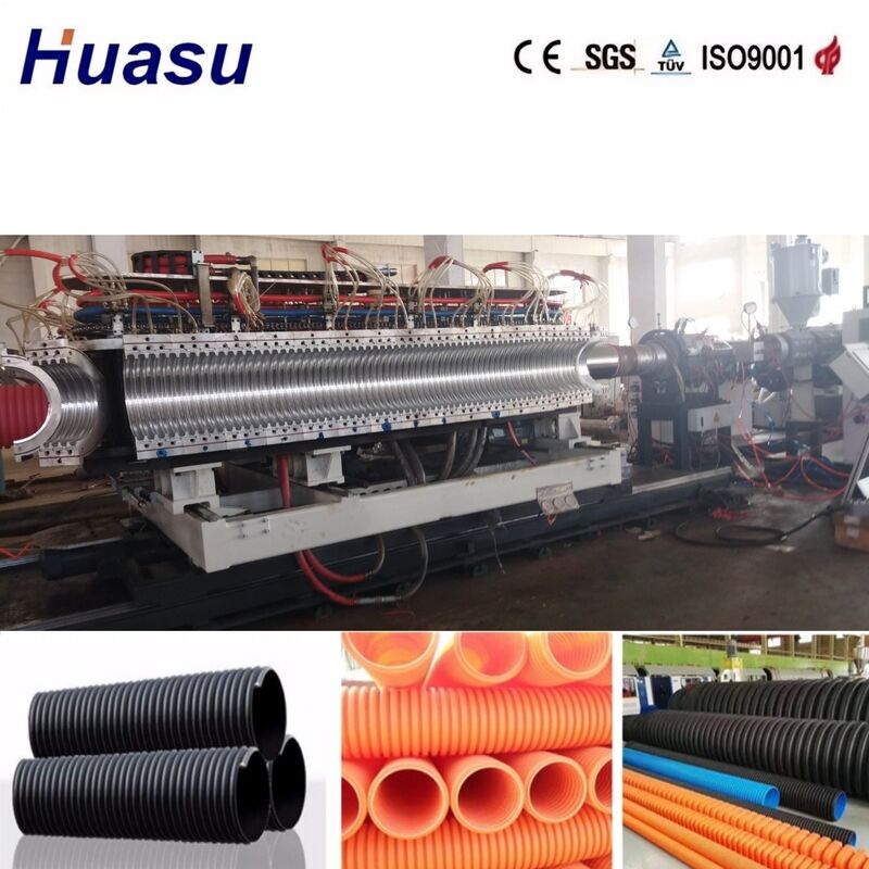 Macchina di estrusione di tubi corrugati a doppia parete con diametro di tubo da 32 mm a 1600 mm, controllo PLC e alta produttività