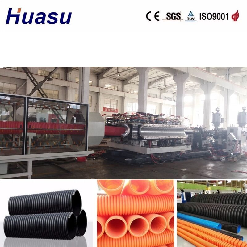 Double Wall Corrugated Pipe Extrusion Line with Aluminium Alloy Mould PLC Control and 32mm-1600mm Pipe Diameter