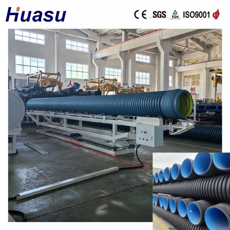 Linea di estrusione di tubi corrugati a doppia parete ad alta velocità PE/PP/PVC/MPP