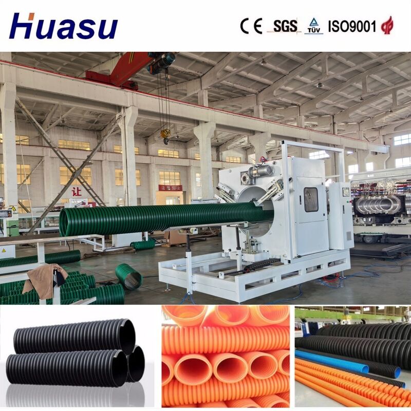 Linea di estrusione di tubi corrugati a doppia parete controllata da PLC per un'elevata produttività con diametro di tubo da 32 a 1600 mm