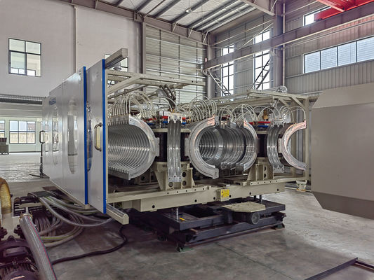 PE / PP / PVC Double Wall Corrugated Pipe Extrusion Line With 38CrMoALA Screw Material And Siemens Motor